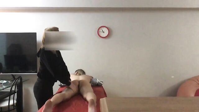 Legit Blonde Masseuse Giving in to Huge Asian Cock - 1st appearance