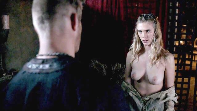 Gaia Weiss Topless Scene from 'Vikings' On ScandalPlanet.Com