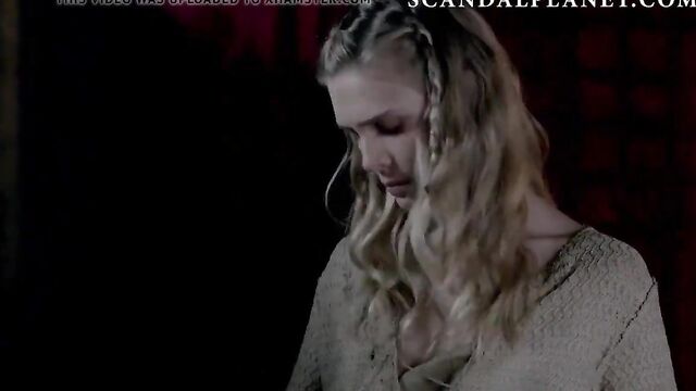 Gaia Weiss Topless Scene from 'Vikings' On ScandalPlanet.Com