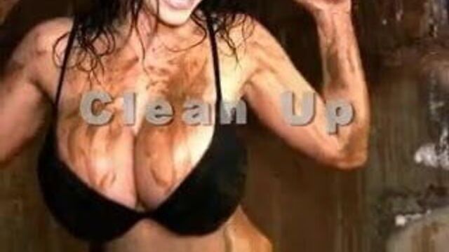 Denise Milani cleaning her tits - non nude