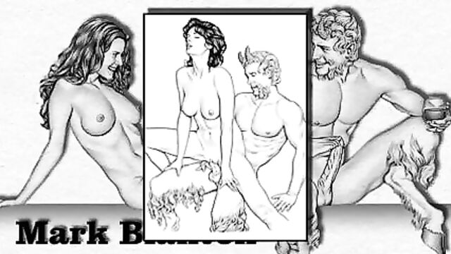Erotic Drawings of Marc Blanton - Nymphs and Satyr 2