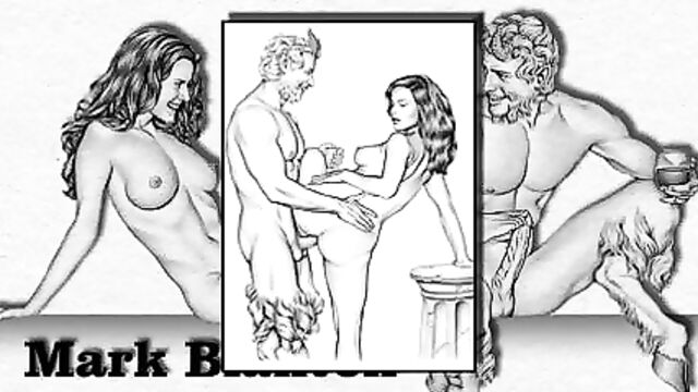 Erotic Drawings of Marc Blanton - Nymphs and Satyr 2