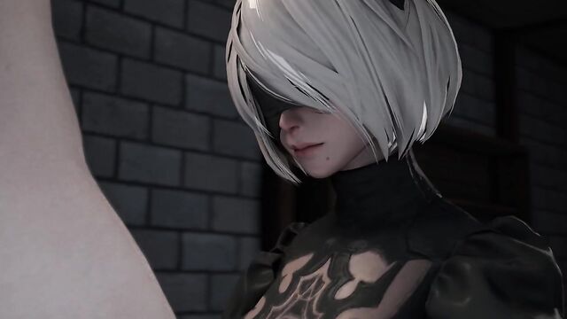 2B Toys With 9S Small Cock