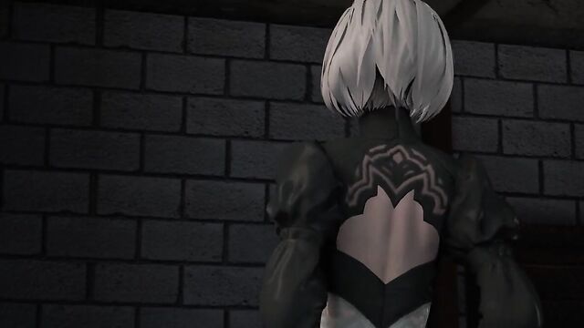 2B Toys With 9S Small Cock