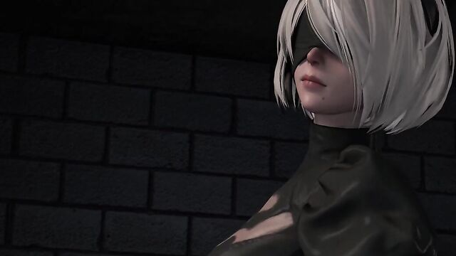 2B Toys With 9S Small Cock