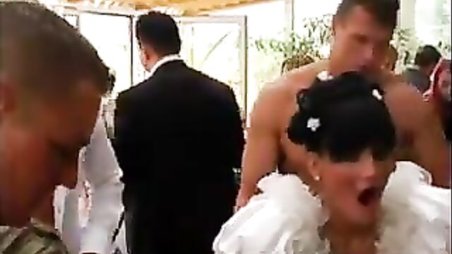 Whores suck and fuck at a wedding