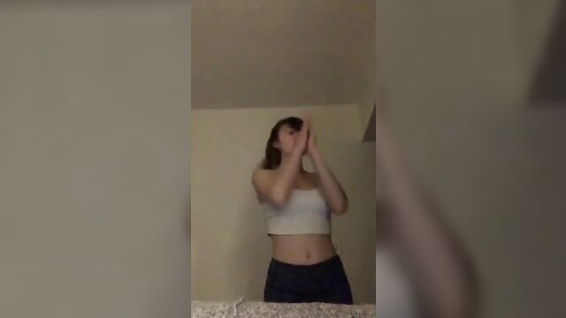 Lia Marie Johnson dancing with no bra