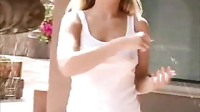 Alison - Nipple Lick & see Thru white Top with Toy