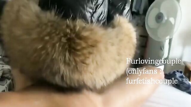 Welovefurs – fur hood puffer jacket blowjob