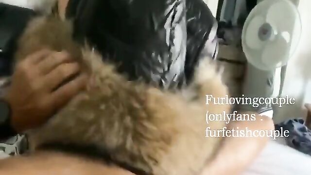Welovefurs – fur hood puffer jacket blowjob