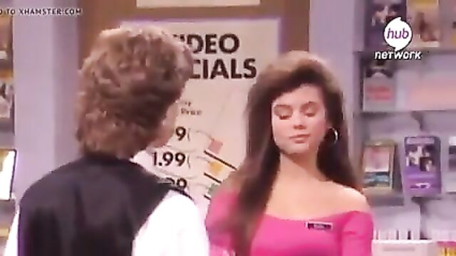 Tiffani Thiessen on Blossom in 1992. No Bra, short Dress