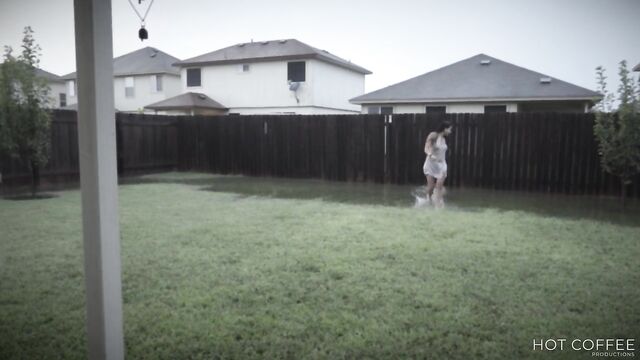 Romantic sex under the rain in Texas