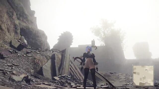 Nier 2B Without Underwear & Black Latex Outfit