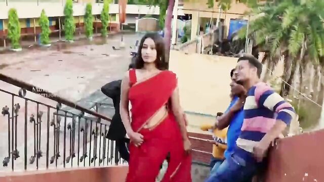 Teacher in Red Hot Saree