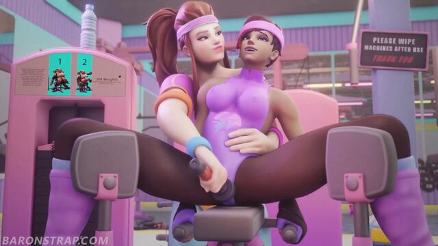 Sombra Gets A Workout In Brigitte's Gym