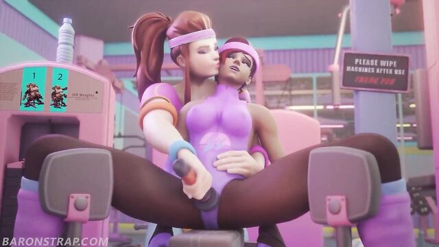 Sombra Gets A Workout In Brigitte's Gym