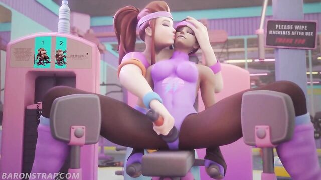 Sombra Gets A Workout In Brigitte's Gym