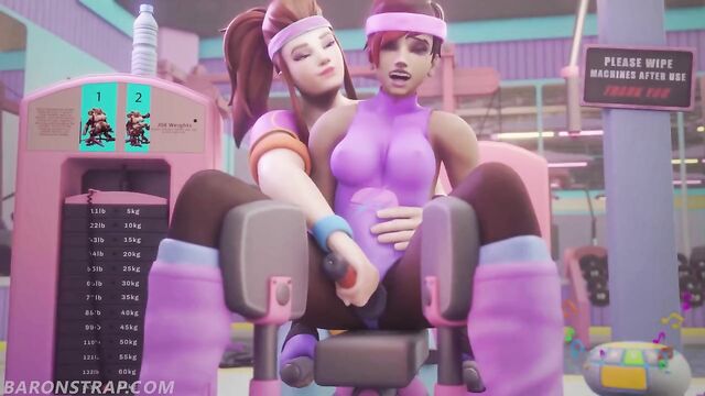 Sombra Gets A Workout In Brigitte's Gym