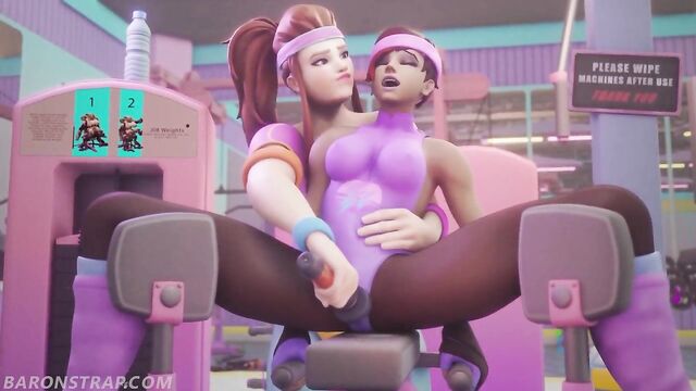 Sombra Gets A Workout In Brigitte's Gym