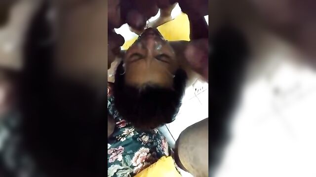 Mom having facial with son’s friends