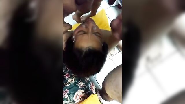 Mom having facial with son’s friends