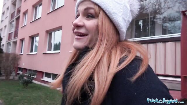 Public Agent Russian redhead takes cash for sex