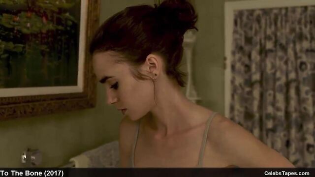 Lily Collins Exposing Her Skinny Body In Movie