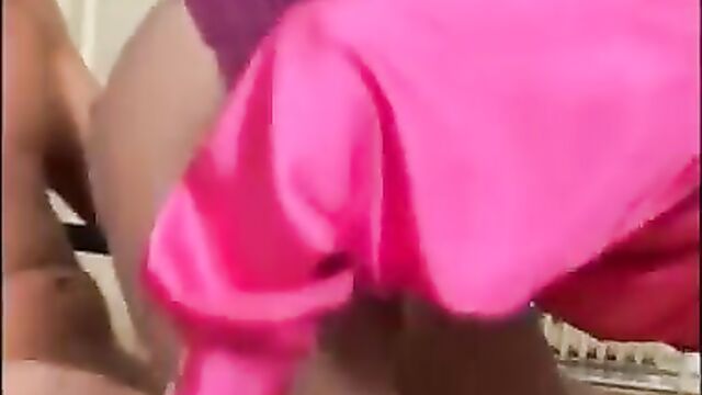 Woman In Pink Satin Blouse Sets Fucked