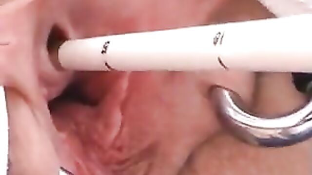Cervix and Pee hole Fucking with Objects and Masturbating Urethra