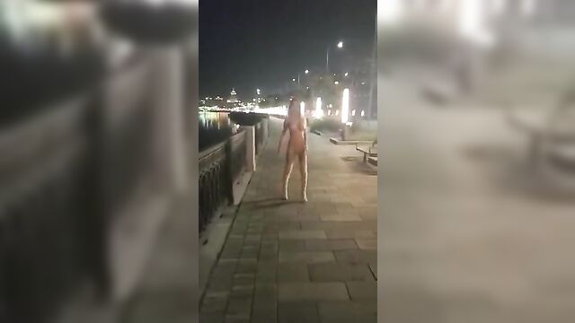 NUDE WALK IN THE CITY AT NIGHT