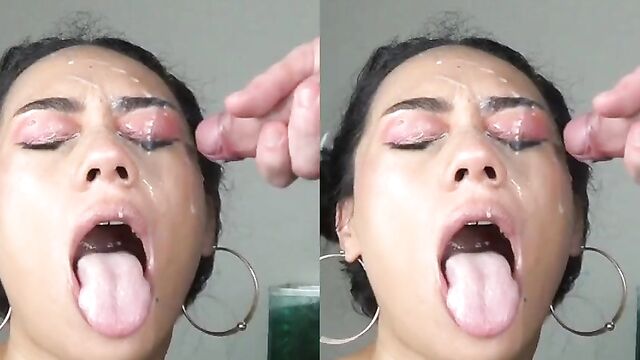 Latina Facial Cumshot