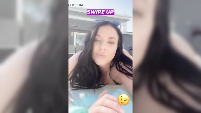 Angela White Bouncing her Big Ass in a Thong Bikini (PAWG)