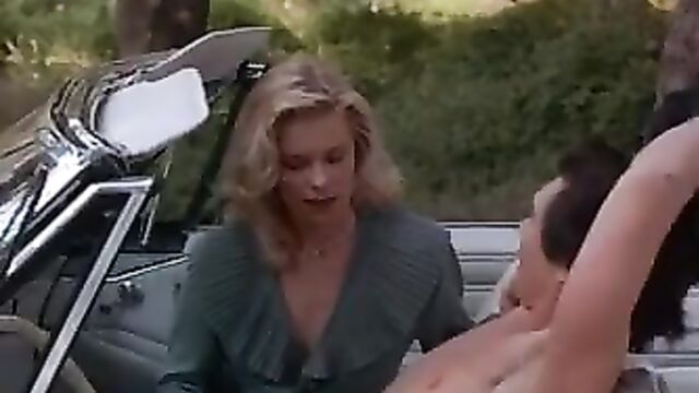 Kate Vernon has sex in car in the forest