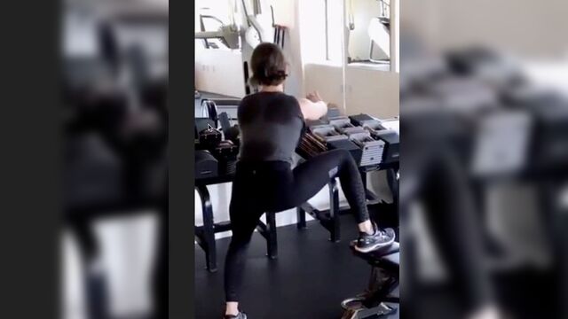 Alison Brie shaking her ass at the gym