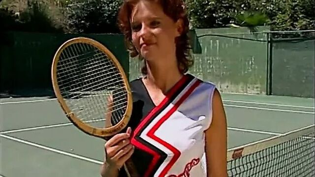 Sexy slut on a tennis court loves to have her asshole filled up with big dick