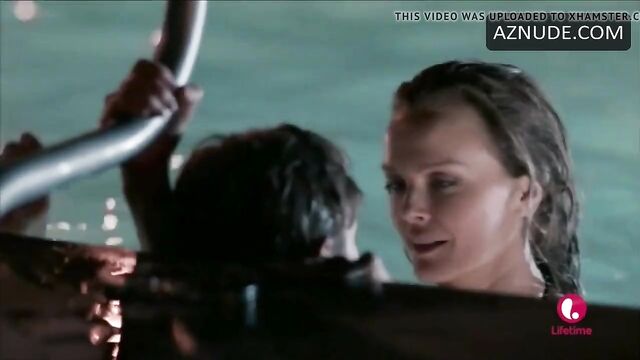 Dina Meyer fucked by a young boy in a shower and a pool