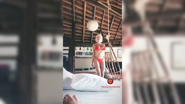 Caroline Vreeland - big boobs bouncing in bikini