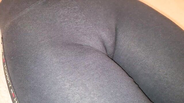 Touching Cameltoe in Leggings