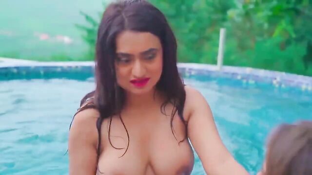 Neha and Lavanya – Indian Lesbian Models Have Pool Sex