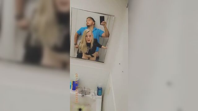 Public Bathroom Mirror Fucking Tiny Blonde Teen Met at Mall