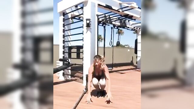 Paige Hathaway excercising outside