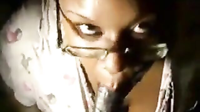 Black BBW sucking cock