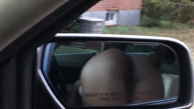 Ebony public blowjob in car at daylight