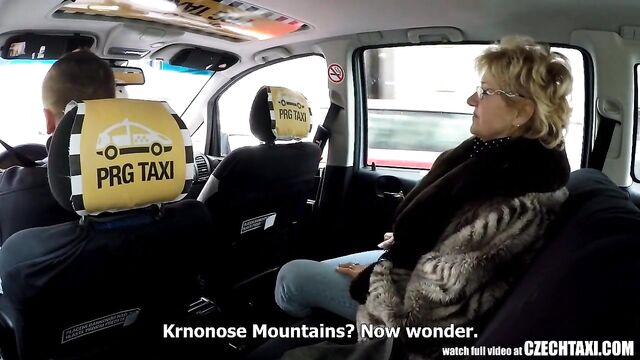 Czech Mature Blonde Hungry for Taxi Drivers Cock