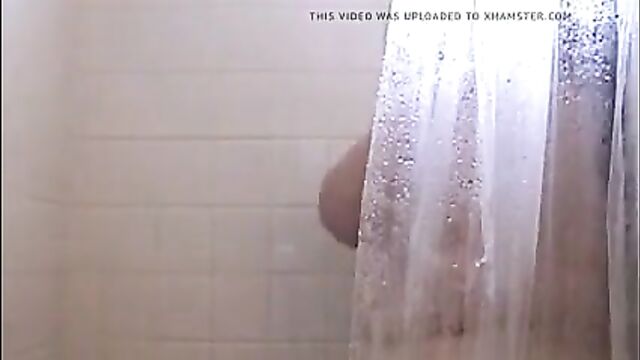 Mystery BBW with huge tits in the shower