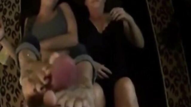 stepmother and stepdaughter Footjob