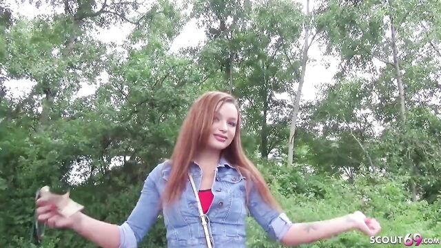 GERMAN SCOUT - REDHEAD DAPHNE ROUGH PUBLIC CASTING FUCK