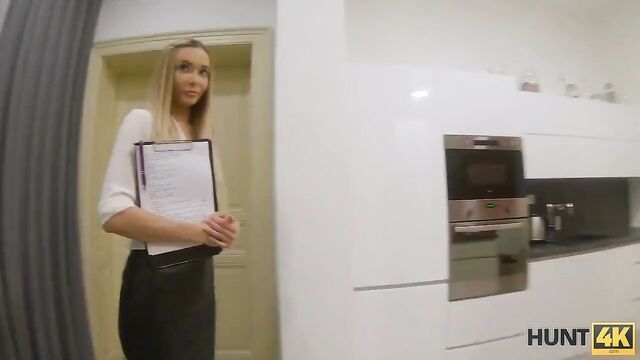 HUNT4K. Man gets a chance to live in cool apartment and fuck