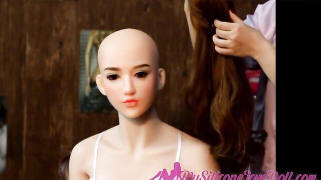 Mounting Hair wig on a sexdoll