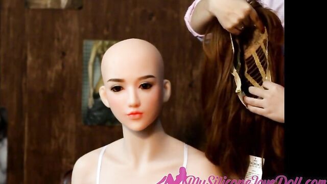 Mounting Hair wig on a sexdoll